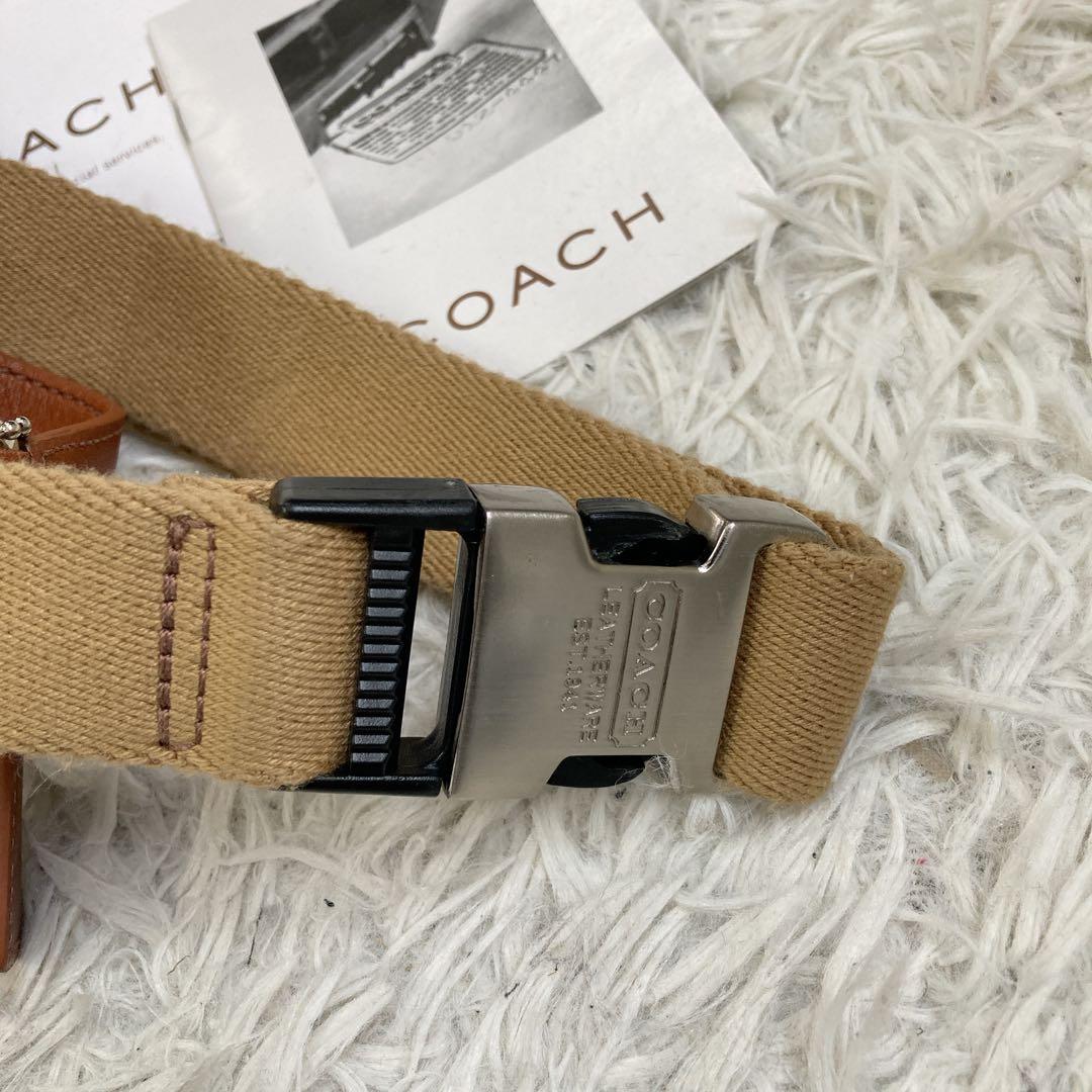 極美品 vintage coach old waist pouch brown