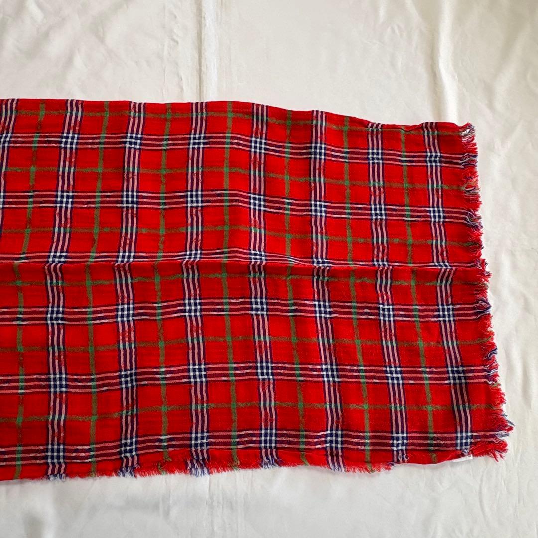 ルイヴィトン　マサイチェック ストール　レッド
