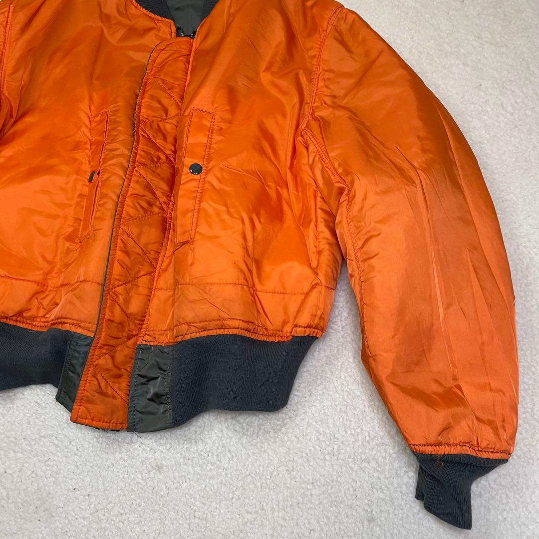 90s USA製 ALPHA アルファ MA-1 フライトジャケット L カーキ