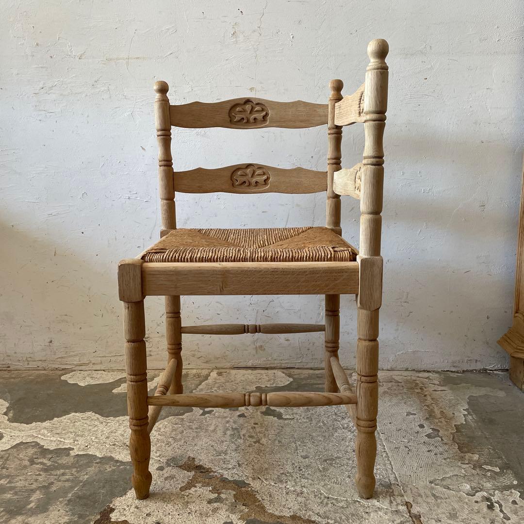 ビンテージ 藁 コーナーチェア 剥離