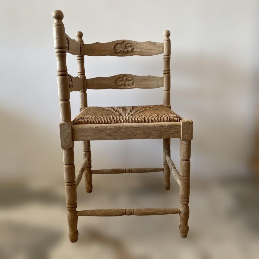 ビンテージ 藁 コーナーチェア 剥離