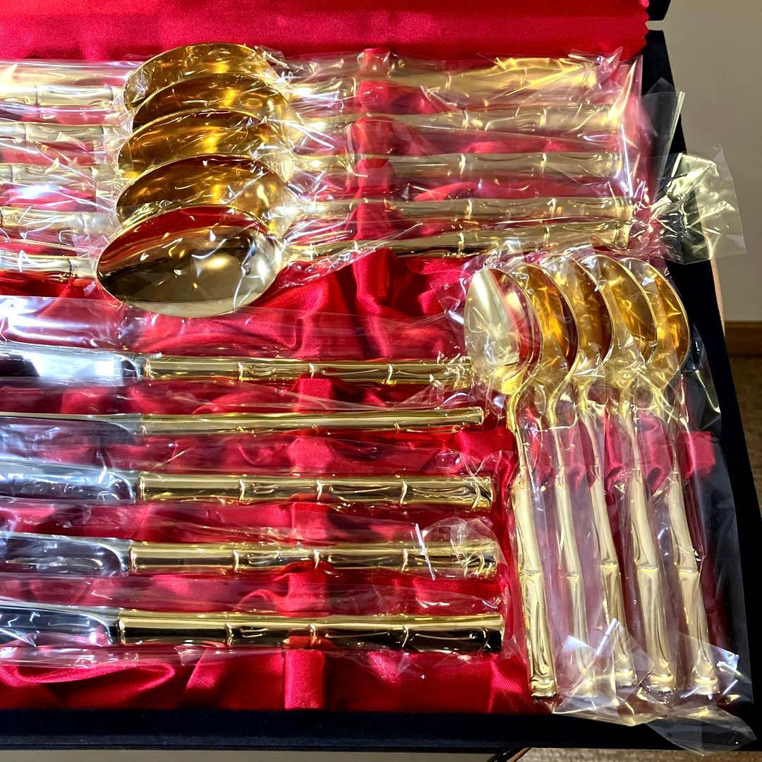 食楽工房　 バンブーディナーセット25PC(金メッキ仕上) カトラリーセット