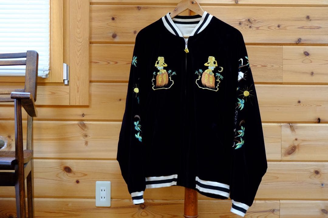 値下げ BGCO 別珍 スカジャン スーベニア Hawaii ハワイ 濃紫 L