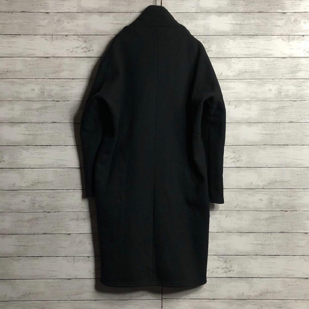 ヨウジヤマモト スウェット生地ロングコート フルジップ ノーカラーウールコットン