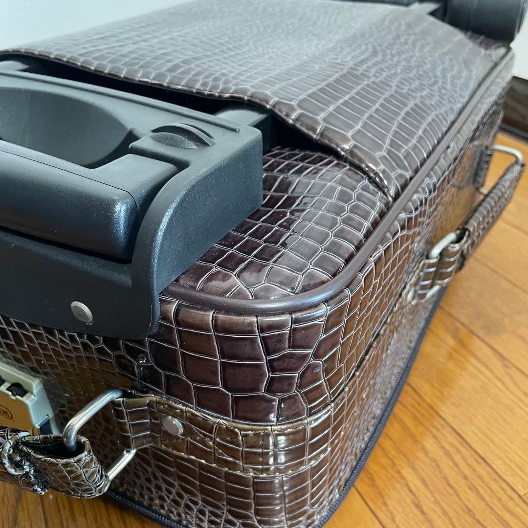 【美品】NORTON キャリーケース　クロコ型押しデザイン