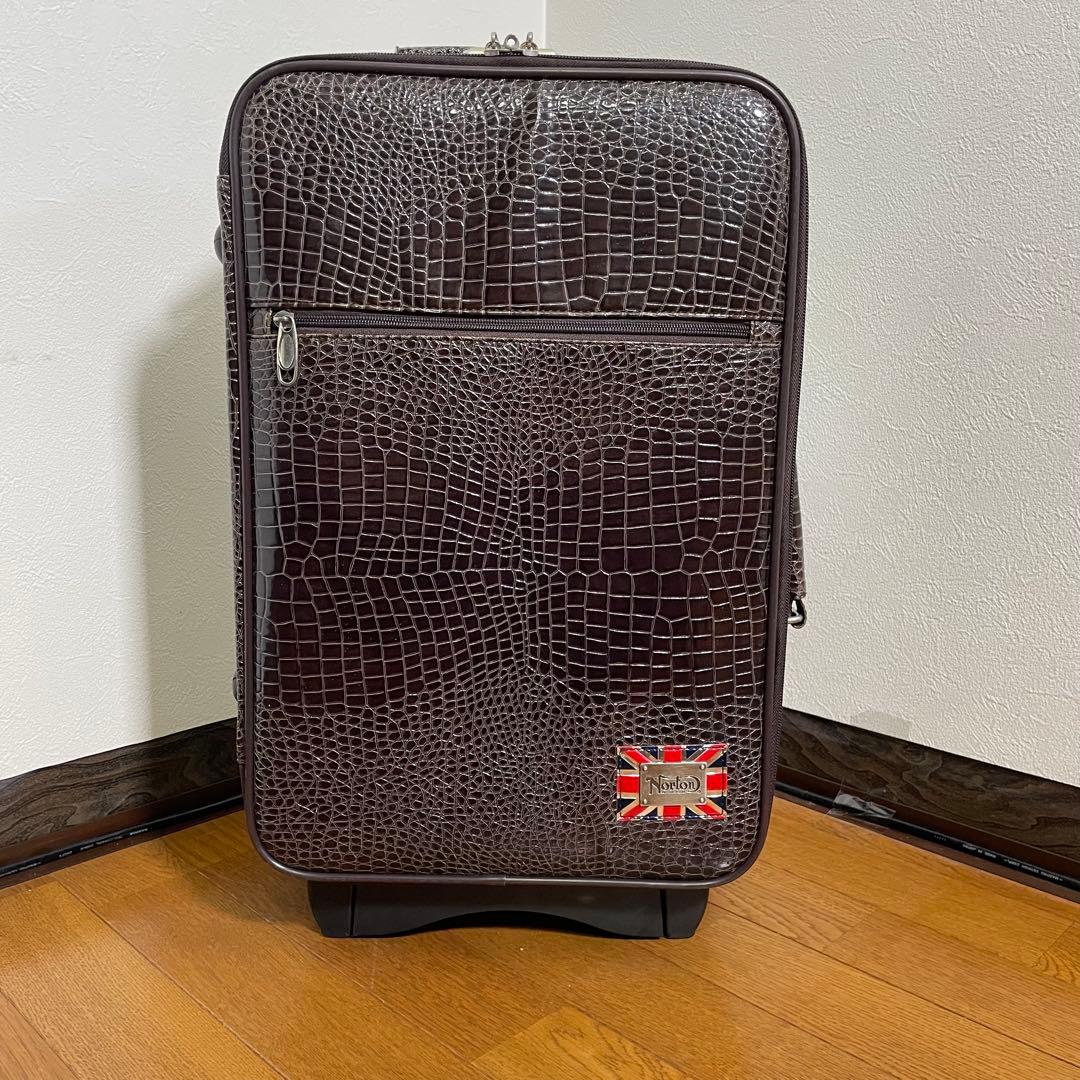 【美品】NORTON キャリーケース　クロコ型押しデザイン