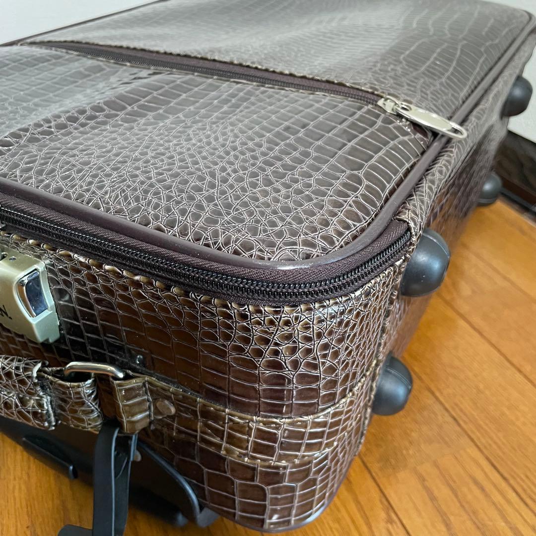 【美品】NORTON キャリーケース　クロコ型押しデザイン