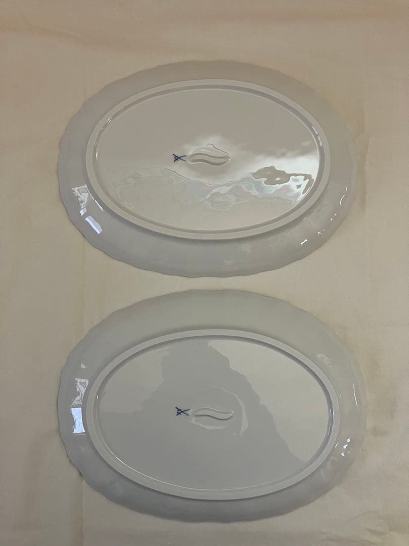 マイセン　マキシムドパリスワン　スワンホワイト オーバル　白鳥　レリーフ