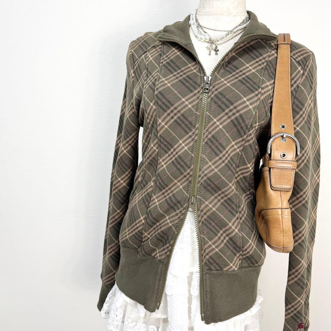 y2k❤️ BURBERRY BLUE LABEL 総柄 ダブルジップジャージ