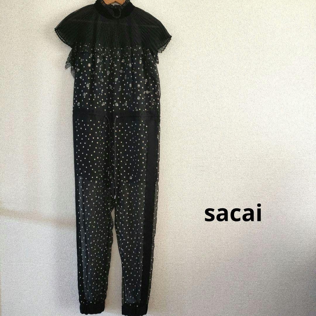 sacai サカイ　ポルカドット　オールインワン