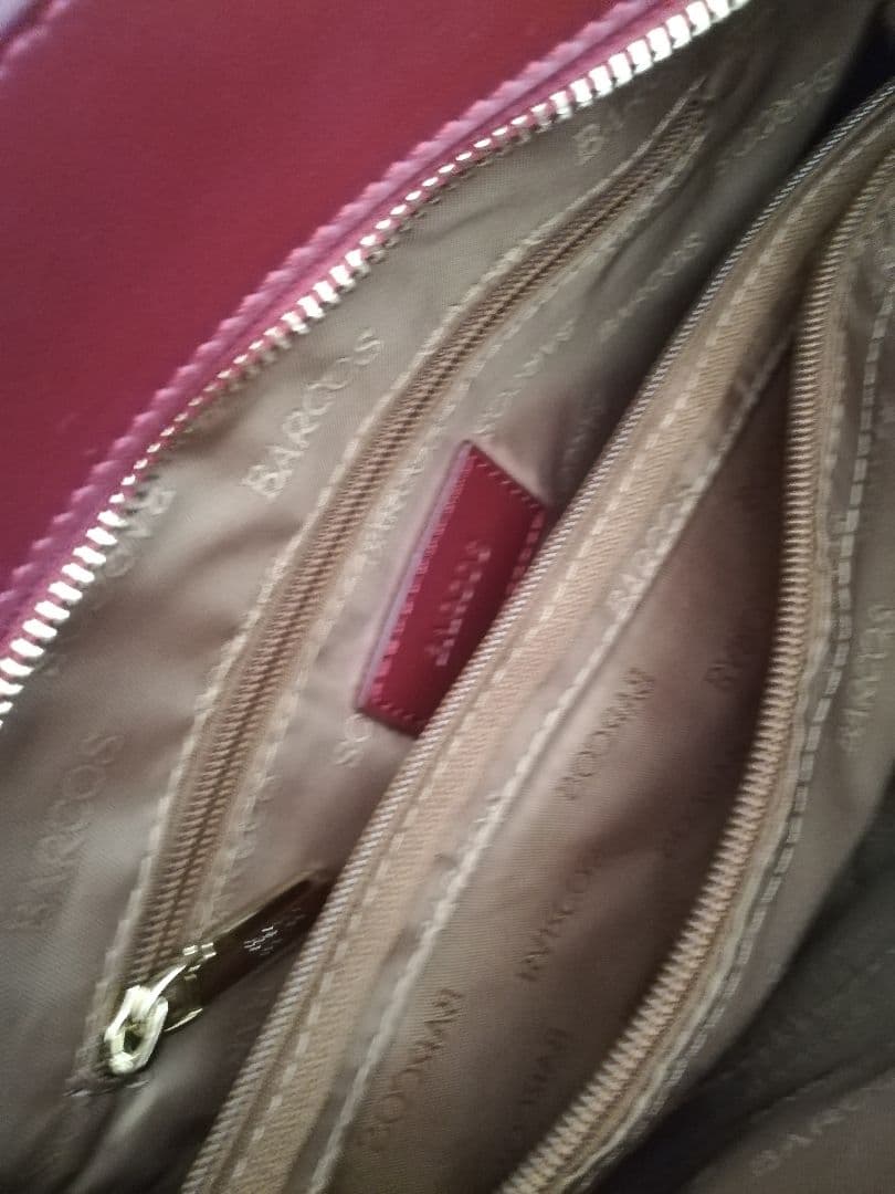 新品！BARCOSバルコス 牛革2wayトートバッグ　本革レザーバッグ　ボルドー