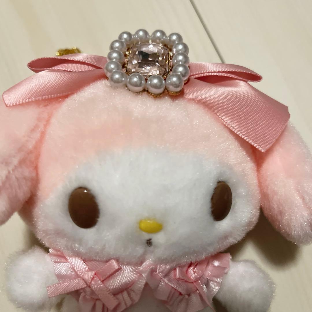 【タグ付き、未使用】マイメロディ ぬいぐるみキーホルダー　きらめきビジュー