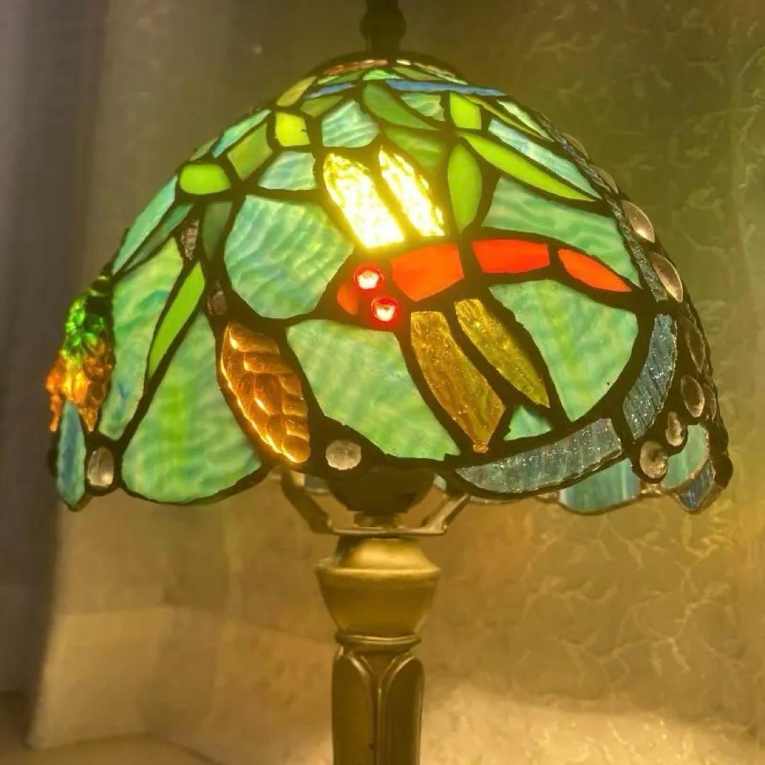 ステンドグラス　ティファニーランプ⭐︎グリーン⭐︎とんぼ