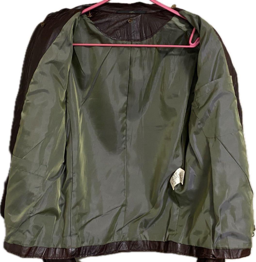 エディフィス EDIFICE 馬革 レザージャケット ブラウン 38 メンズ