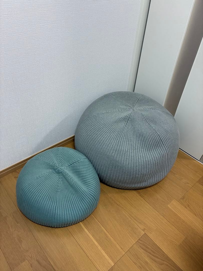 直取引可　神楽坂駅　無印良品　IDEE PUUF ビーズクッション2個セット