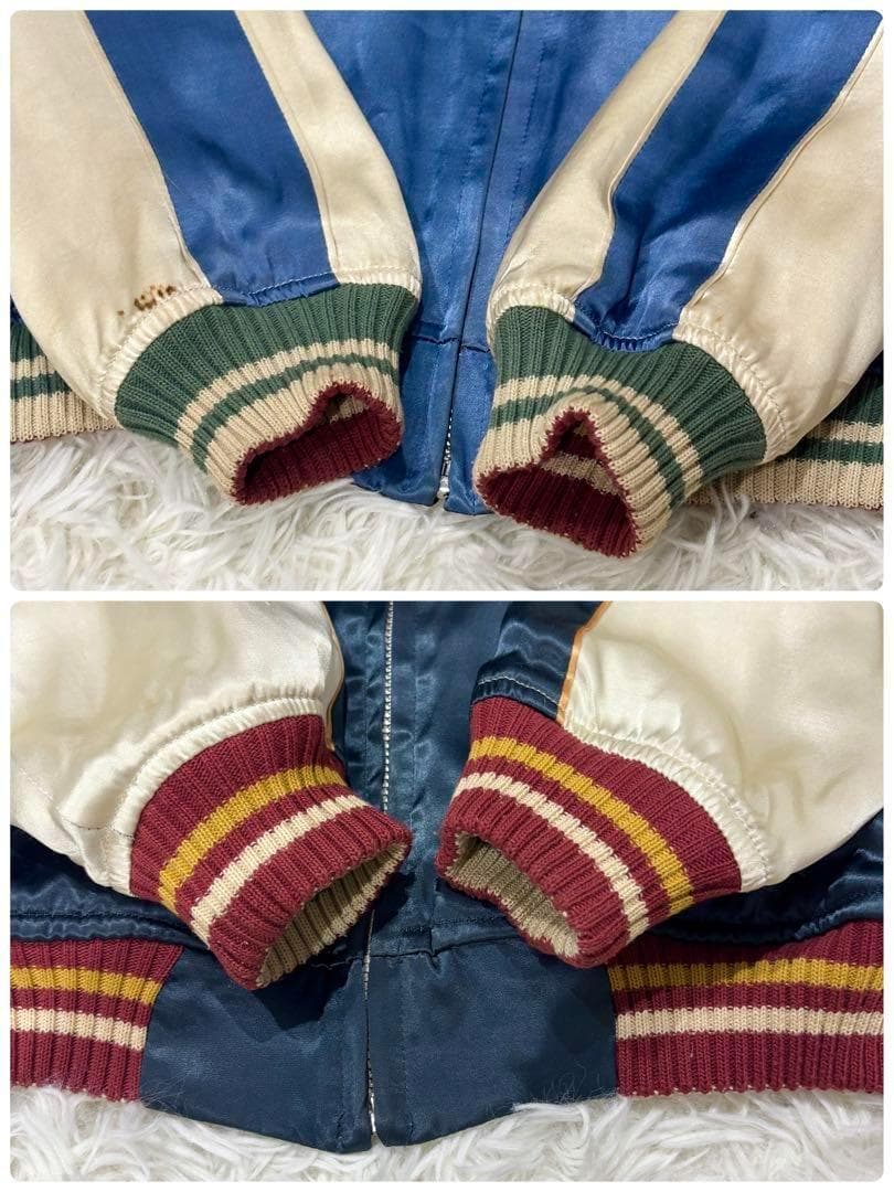 THE FLAT HEAD リバーシブル スカジャン サテン 白虎 龍 富士山M