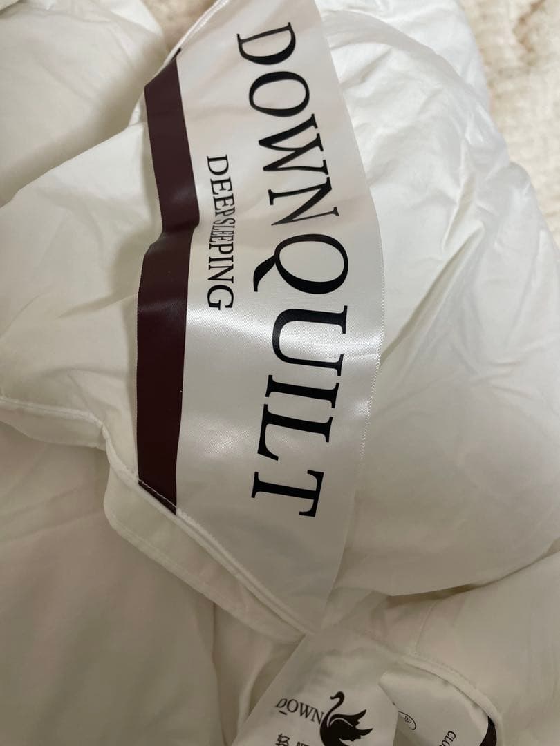 羽毛布団 ホワイトグース ダブルサイズ 厚手 保温 150cm x 200cm