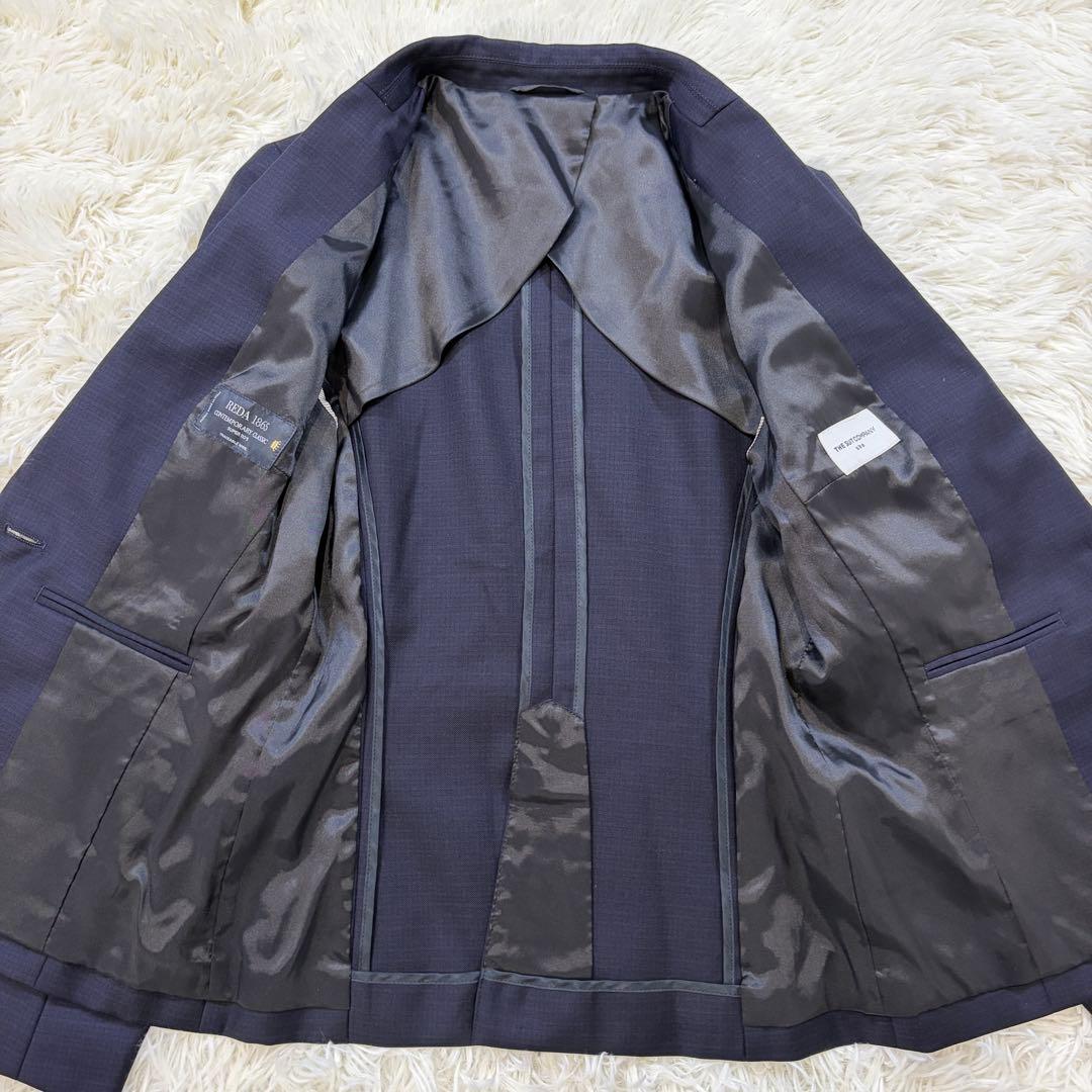【極美品】スーツカンパニーシー REDA社生地 ビジネス パンツスーツ 紺 38