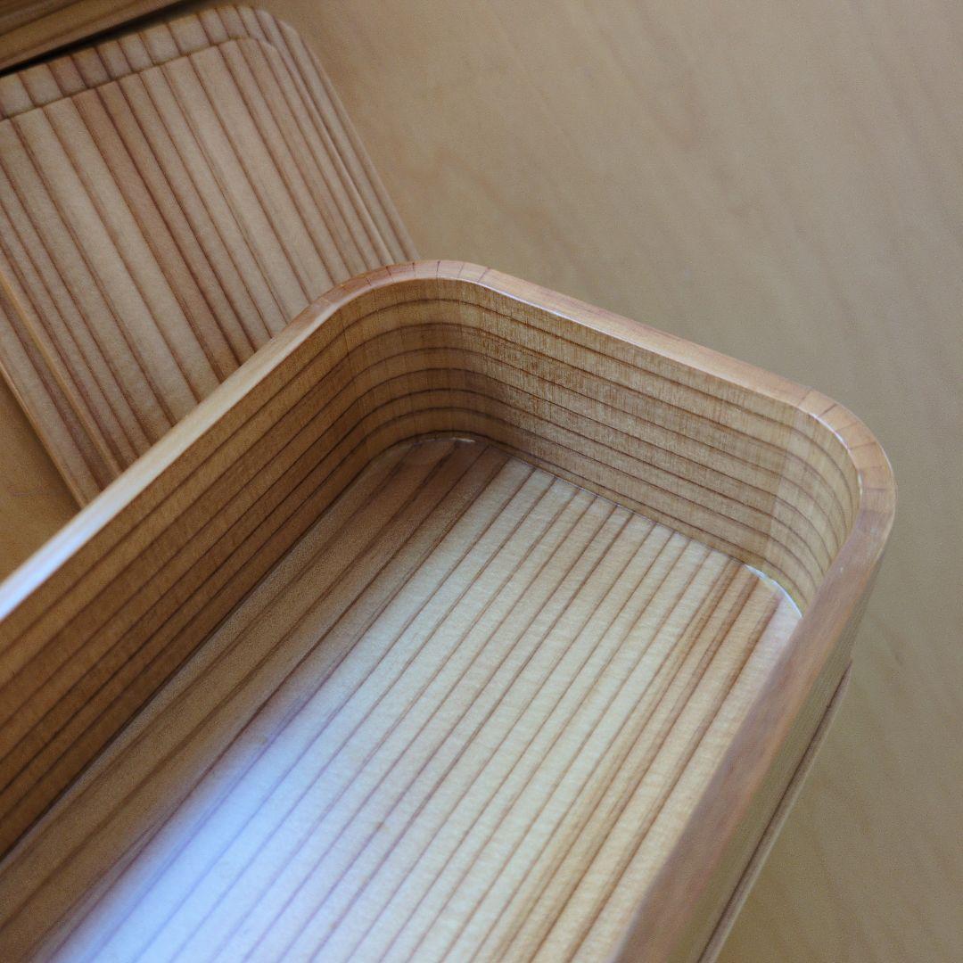 大館工芸社　曲げわっぱ　隅丸二段入子弁当箱