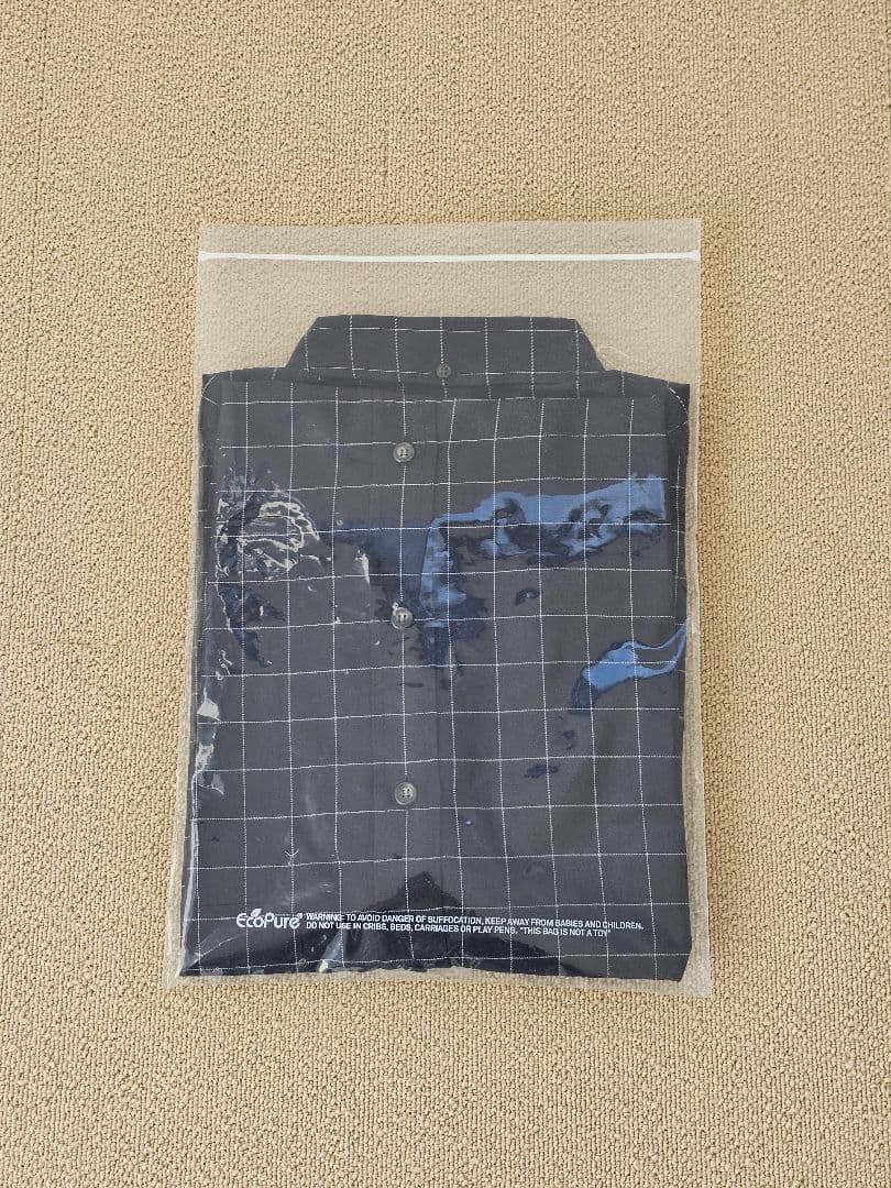 everyone バックロゴ チェック シャツ XL ネイビー 新品未使用