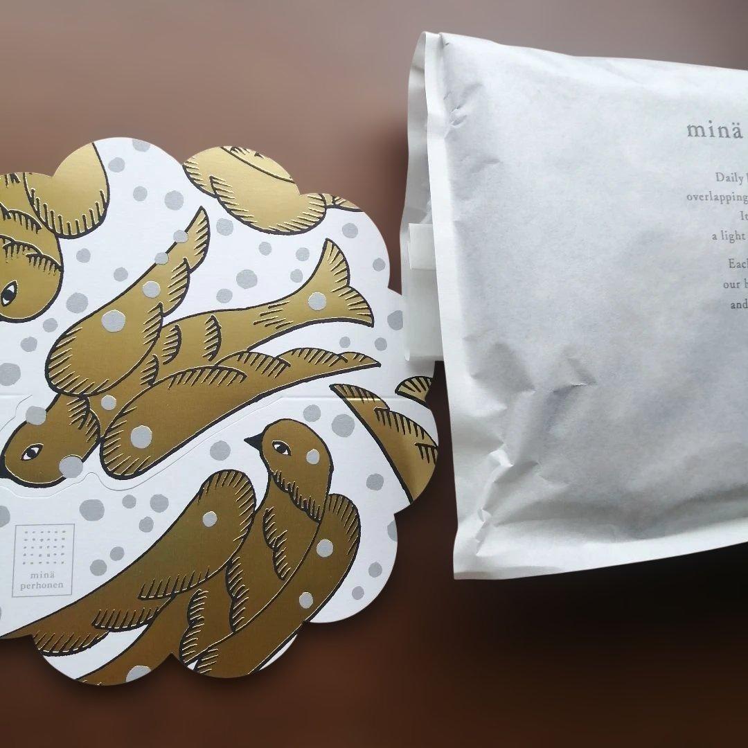 新品　ミナペルホネン　wolf&flower　ポシェット　クリスマスカード付