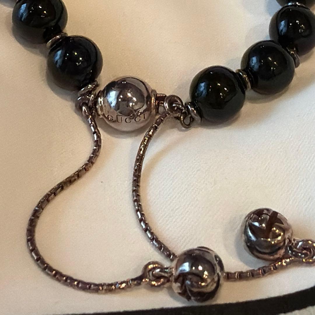 GUCCI グッチ　ブレスレット アクセサリー　ブラック GUCCI刻印