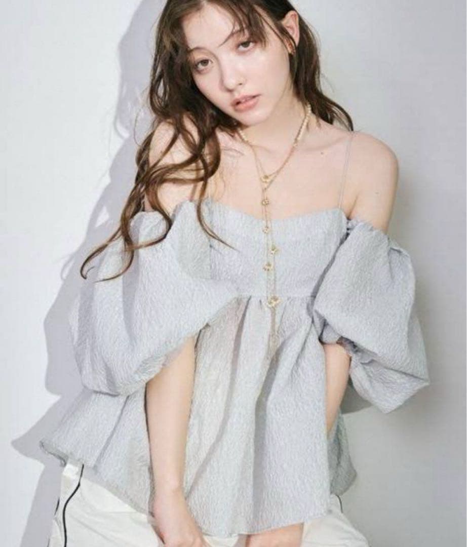 美品 LILY BROWN 3wayジャガードペプラムビスチェ