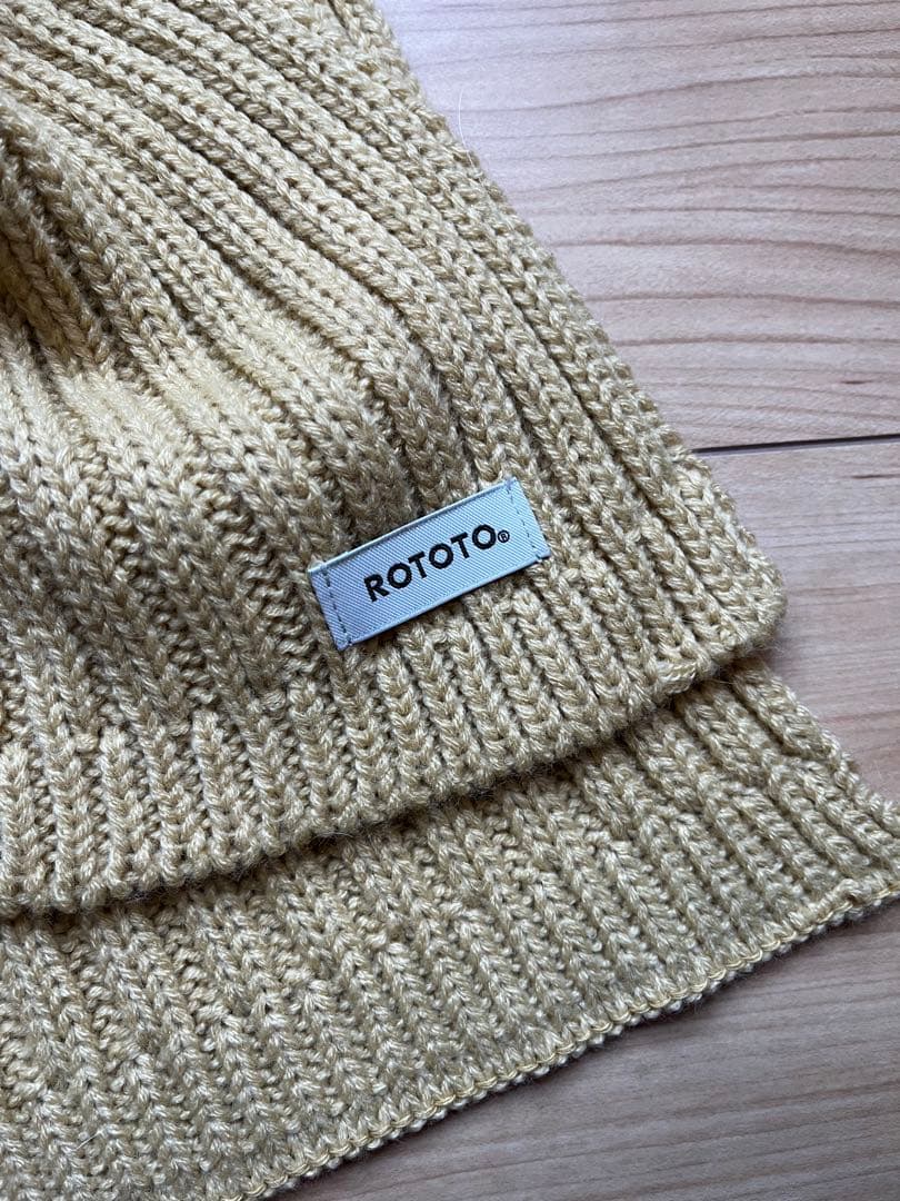 オススメ　試着のみ　ロトト　ROTOTO リブマフラー　イエロー　ボリューム