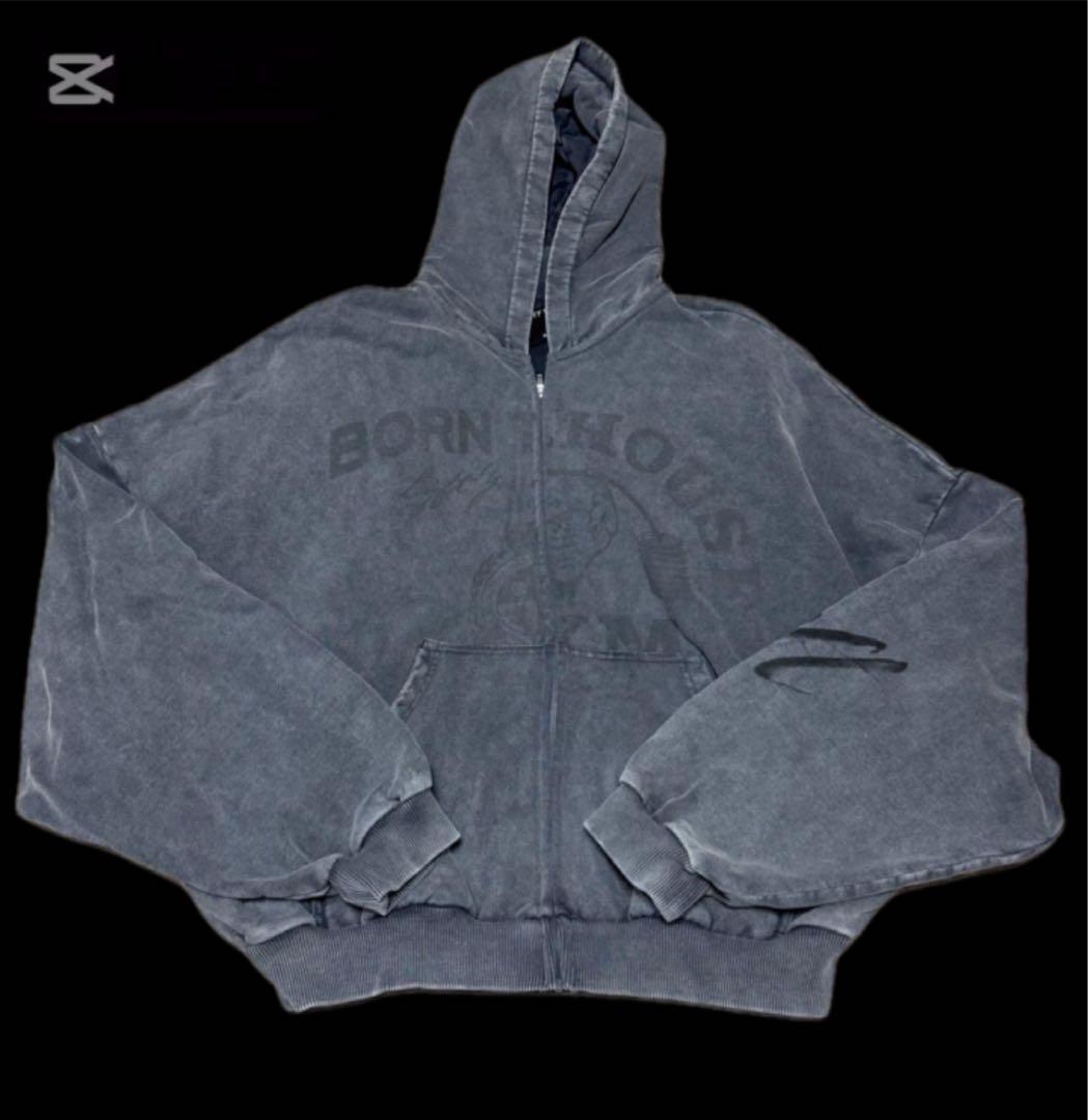 貴重 POWER HOUSE ジップアップフーディ グレー　M