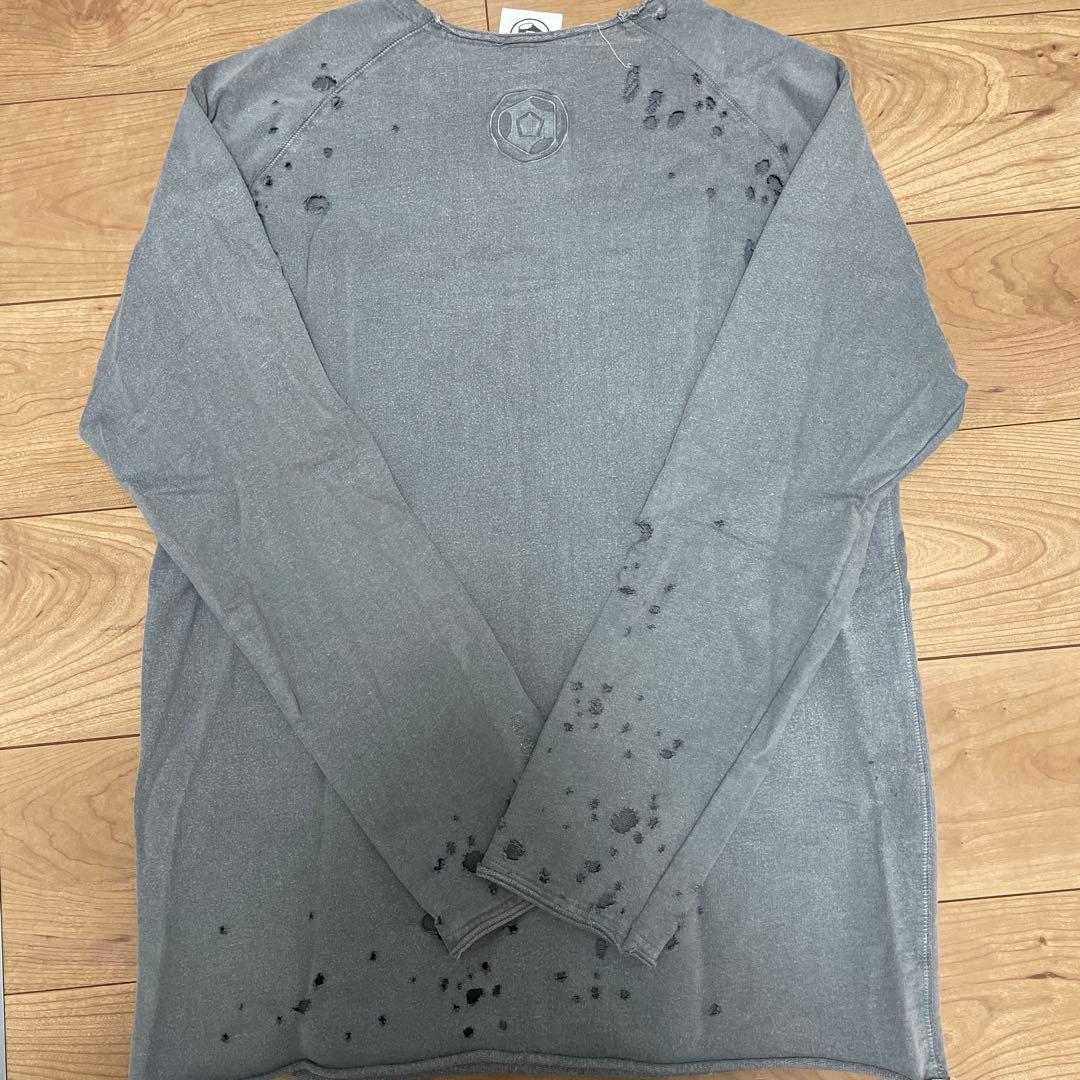 マ*ム様 SABOTAGE ショットガンカットソー ダメージ加工 グレー