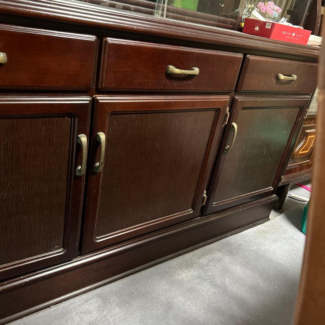 食器棚 棚 ヴィンテージ アンティーク 2段式 キャビネット