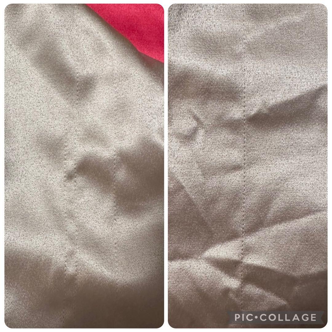 【好配色】抜刀娘　スカジャン　袖刺繍　サテン　希少サイズ ベージュ　赤　2XL