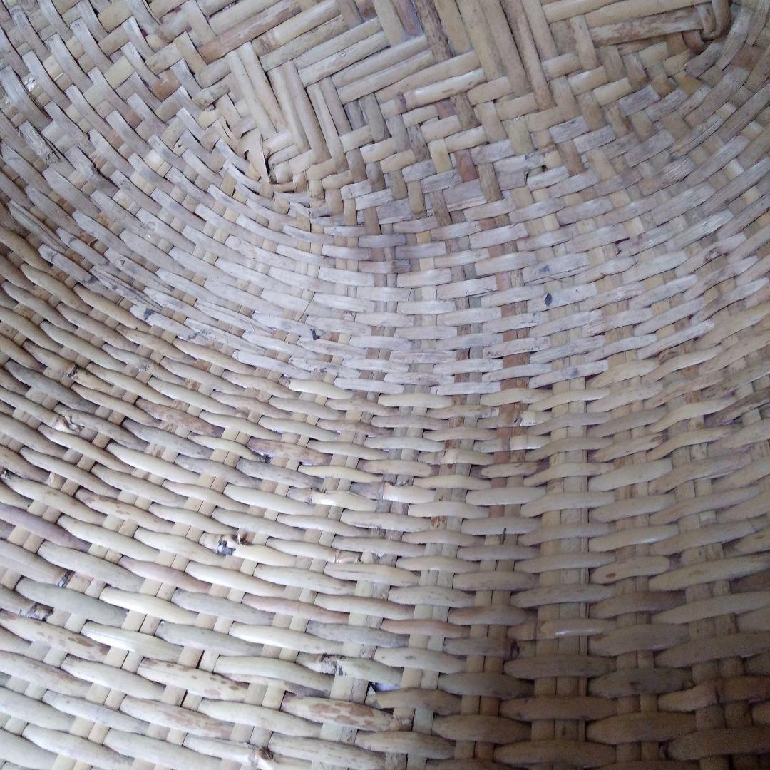 アンテーク、昭和、竹製品大きな深いざる