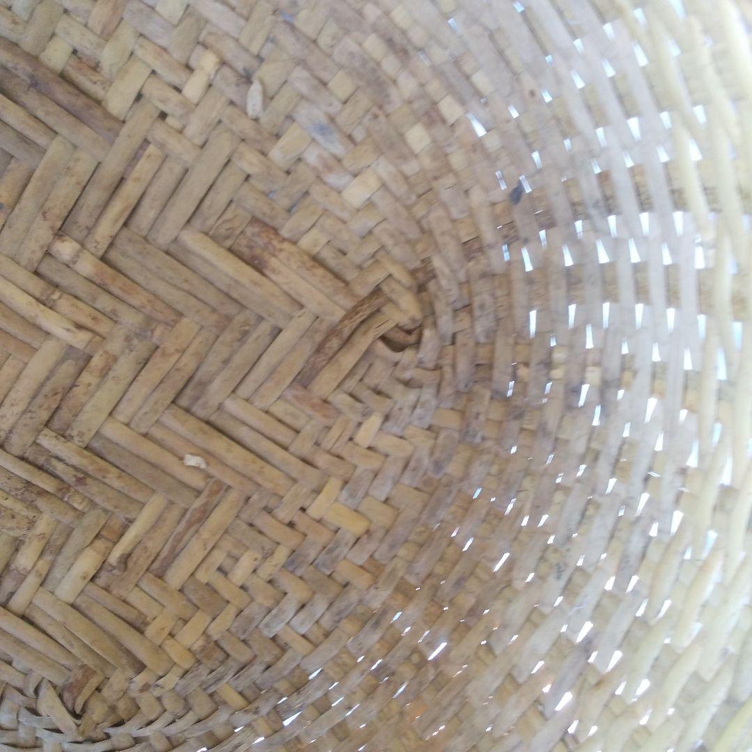 アンテーク、昭和、竹製品大きな深いざる