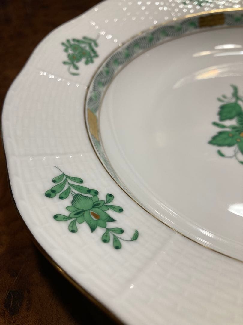 HERENDへレンド　アボニーグリーン　スープ皿4枚