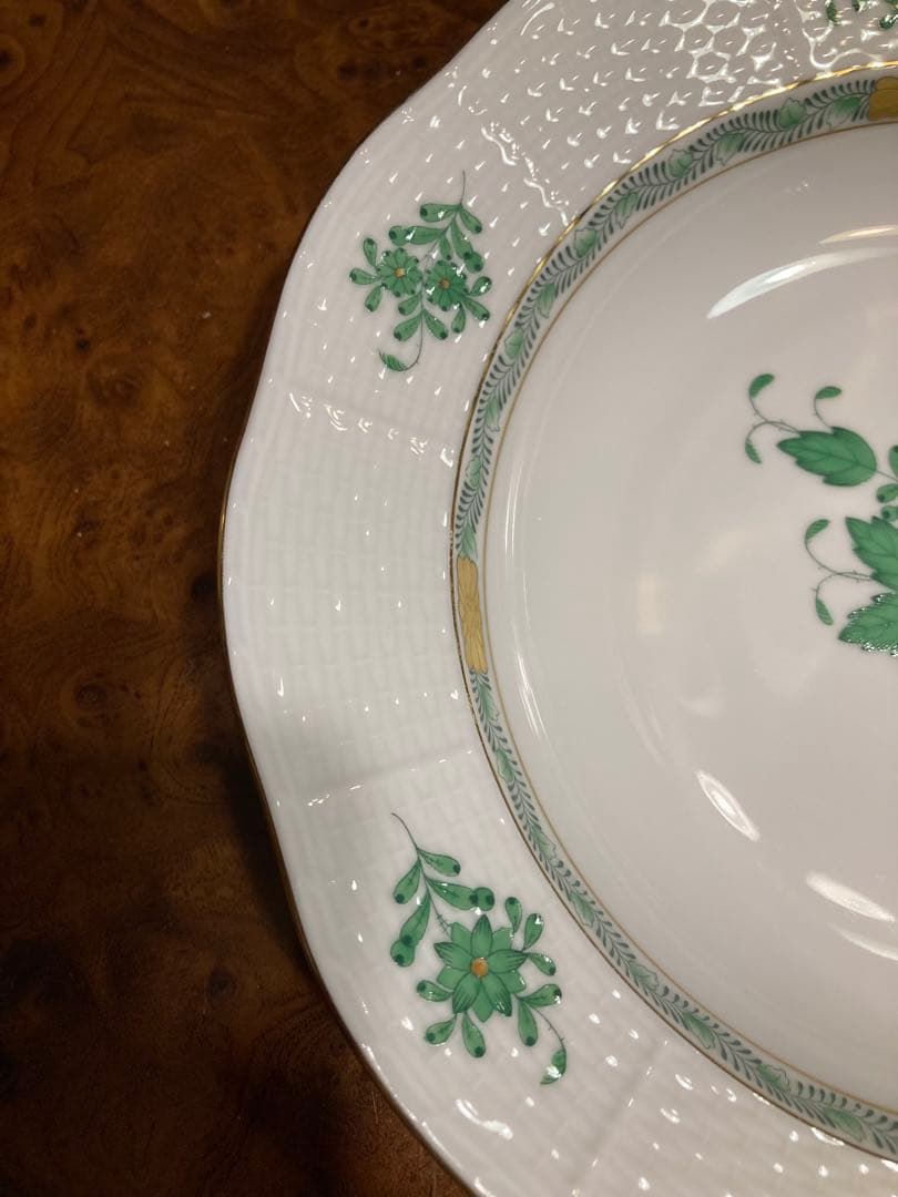 HERENDへレンド　アボニーグリーン　スープ皿4枚