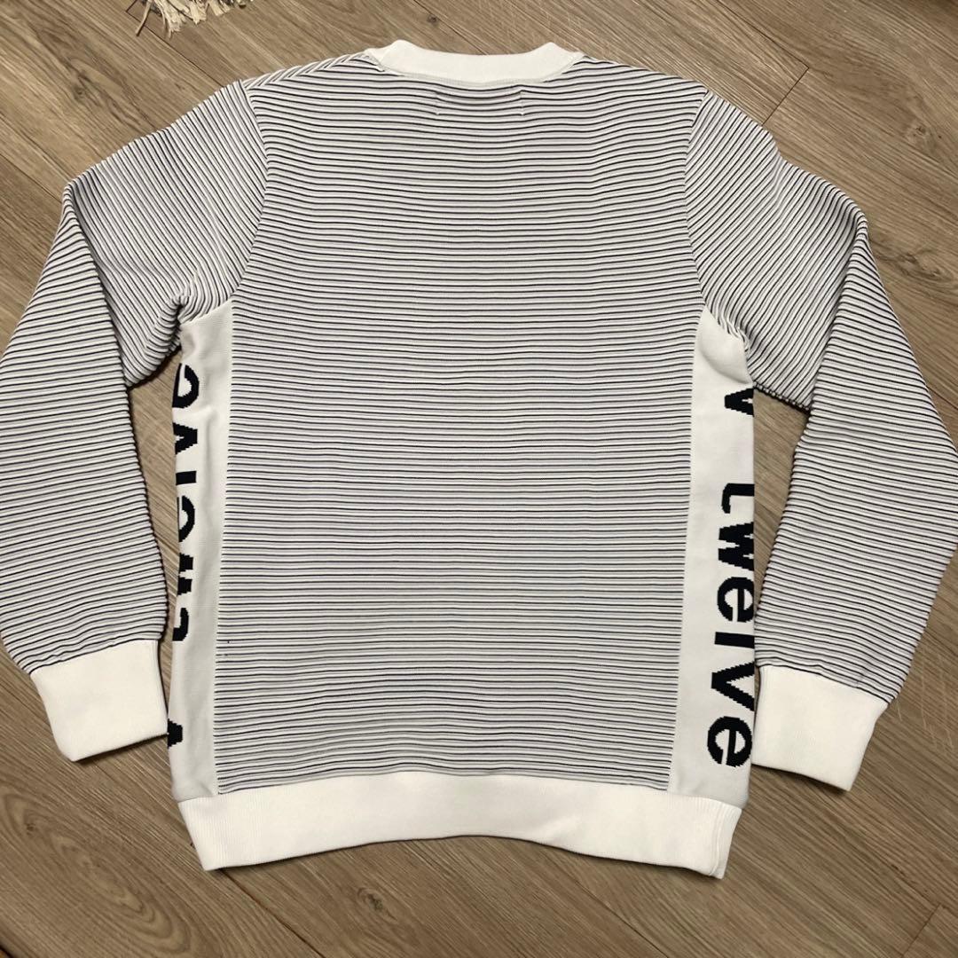 V TWELVE サイドロゴ ストライプ クルーネックセーター