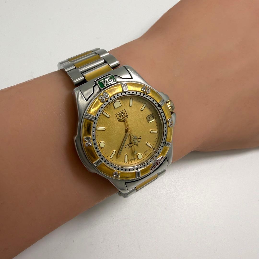【稼動】 タグホイヤー 腕時計 プロフェッショナル 200m ゴールド メンズ
