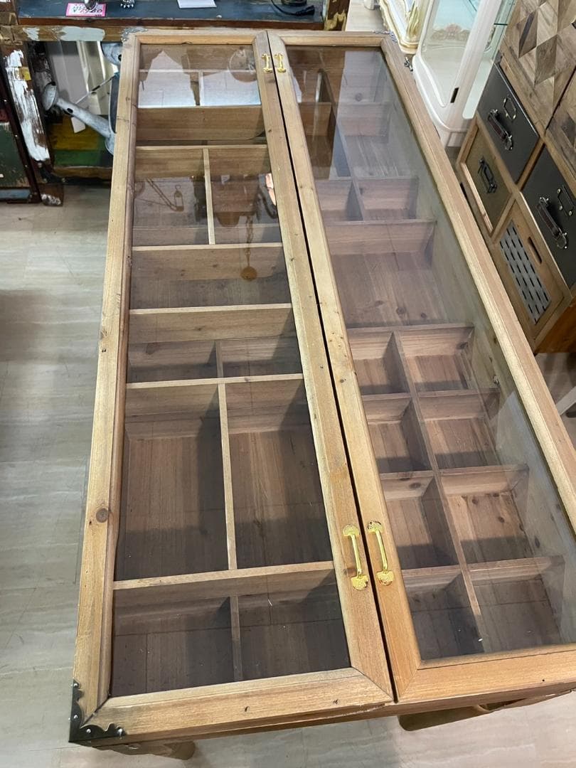 コレクションテーブル　コレクションケース　テーブル　机　デスク　アンティーク　木