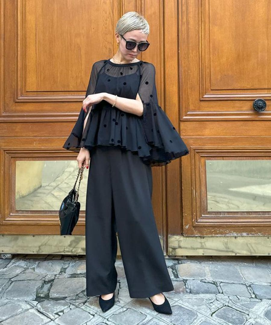 jenne サロペットパンツ M ブラック(試着のみ)