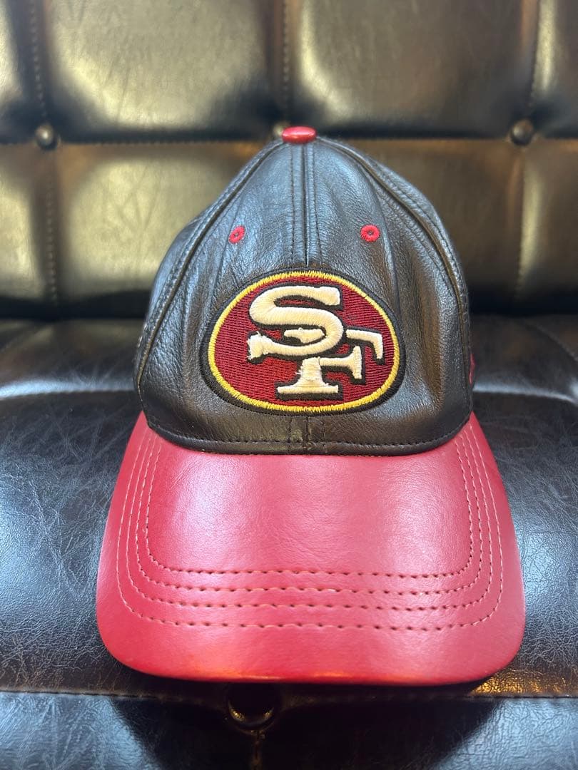 NFL　レザーアジャスブルキャップ　49ers　90sビンテージ　USA製