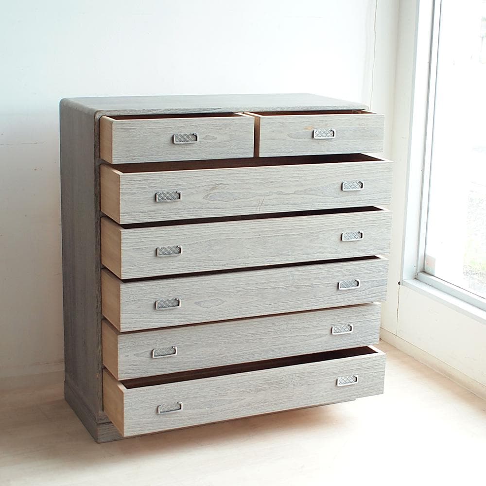 伝統工芸 加茂桐箪笥 桐匠 「柏 正衛」 作 整理箪笥 6段 ZR24077