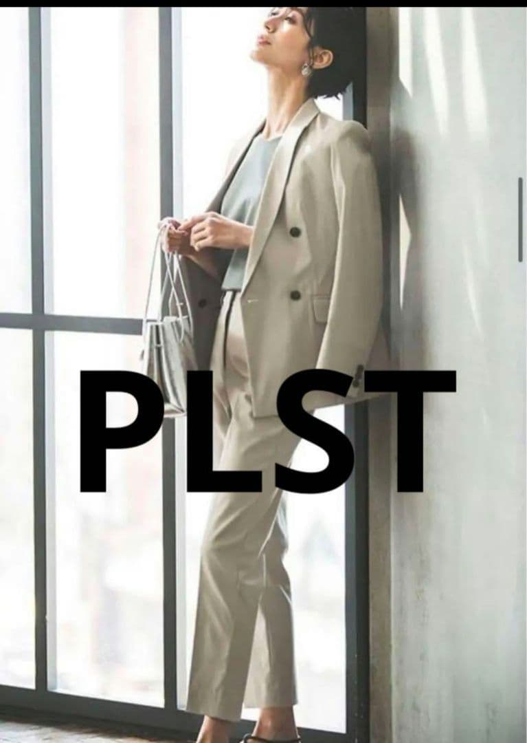 PLST リネンブレンド ダブルジャケット スティックパンツ　セットアップ