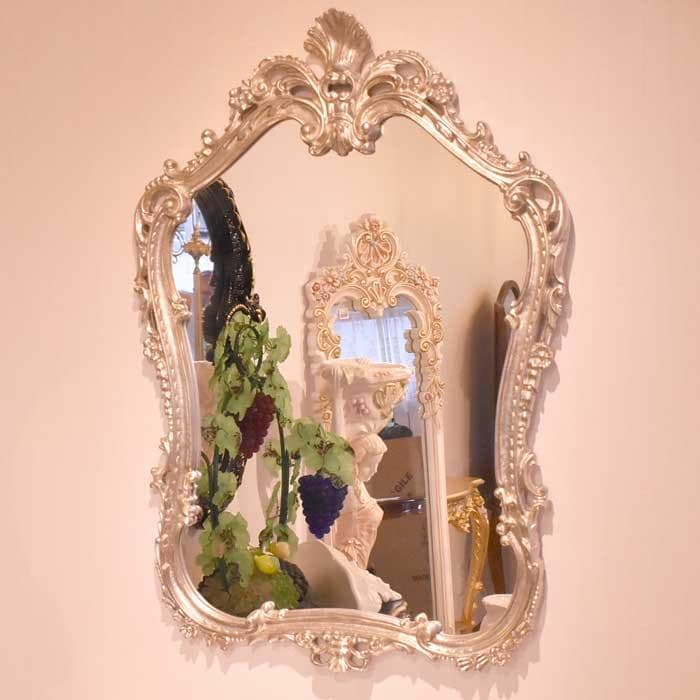 イタリア製 ミラー シルバー 銀 壁掛け DIBIASE