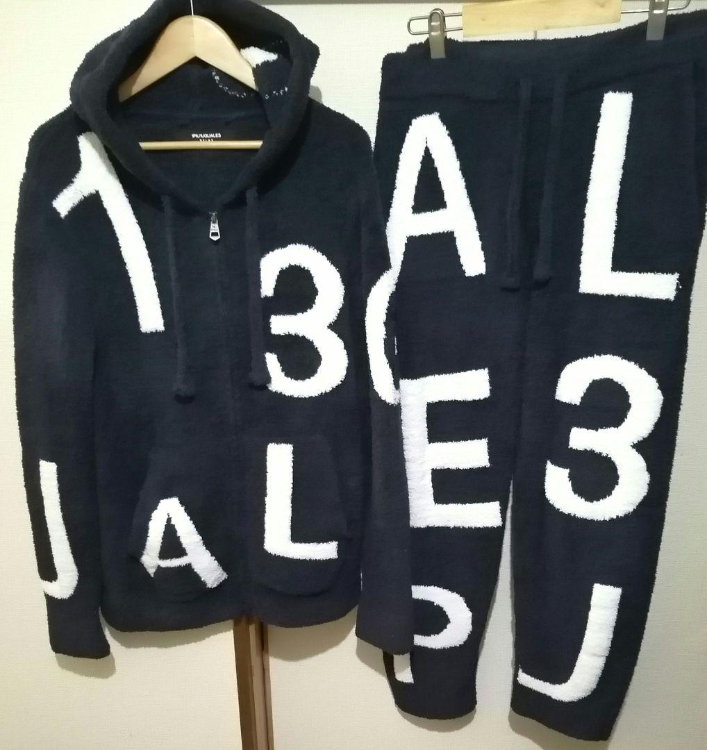 【美品 紺】入手困難 1PIU1UGUALE3 ボアジップパーカー セットアップ