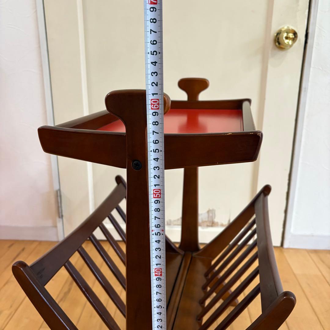 ☆ビンテージ☆折りたたみ　木製　マガジンラック　サイドテーブル　アンティーク