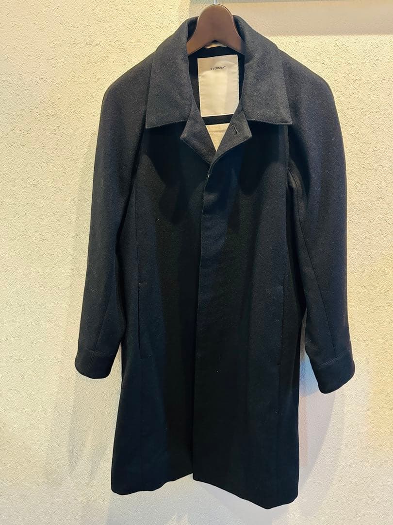 overcoat ウールステンカラーコート黒　サイズ0