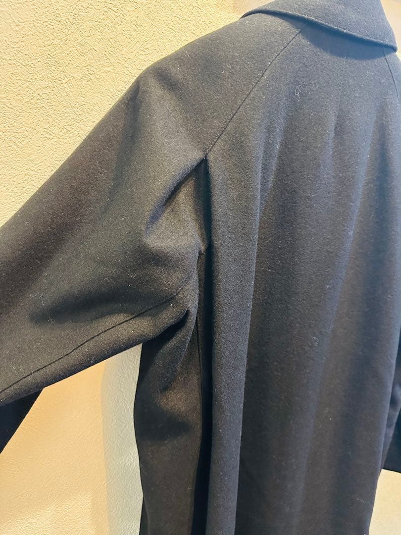 overcoat ウールステンカラーコート黒　サイズ0
