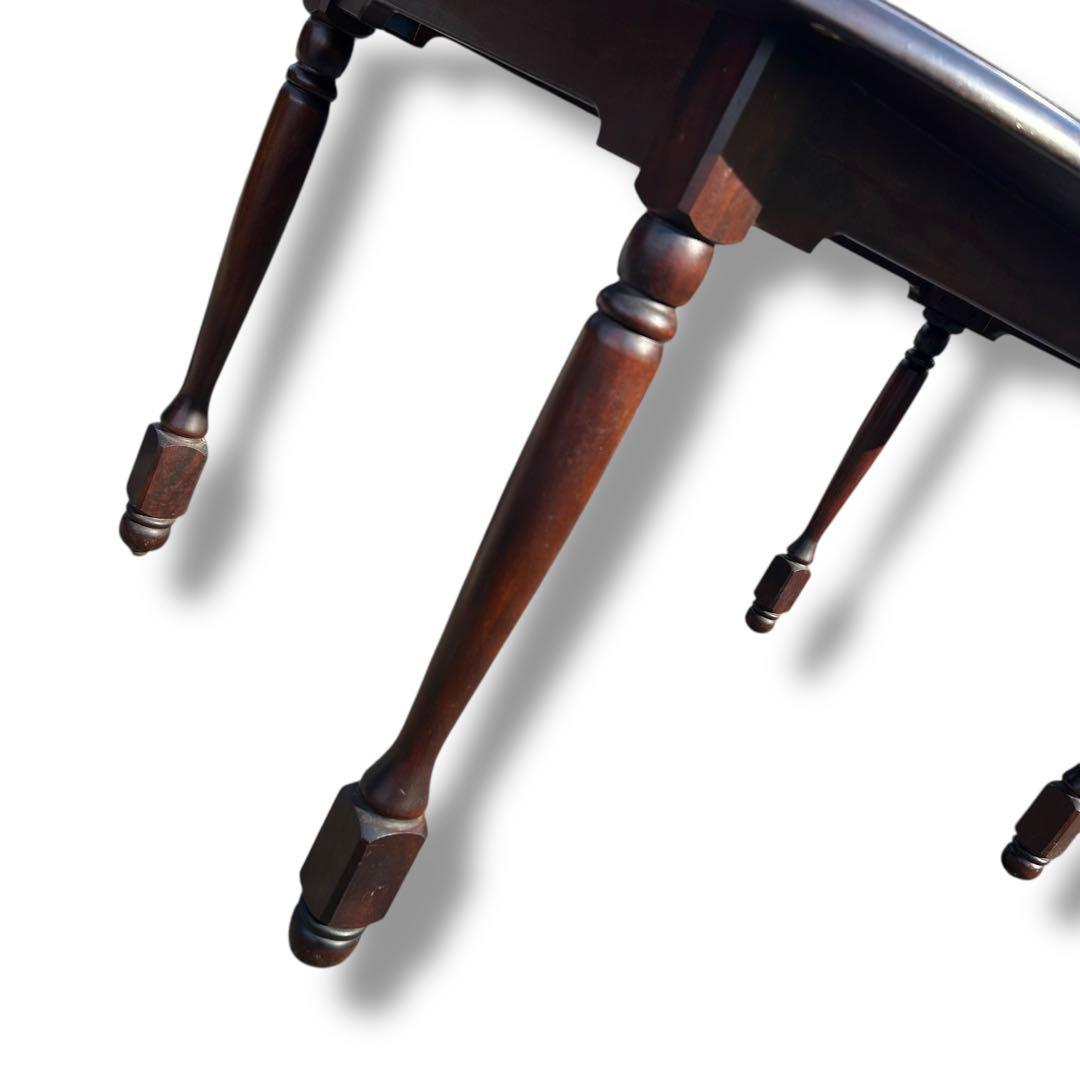 【美品】北海道民芸家具 樺桜材 ダイニングテーブル ガラス天板付き