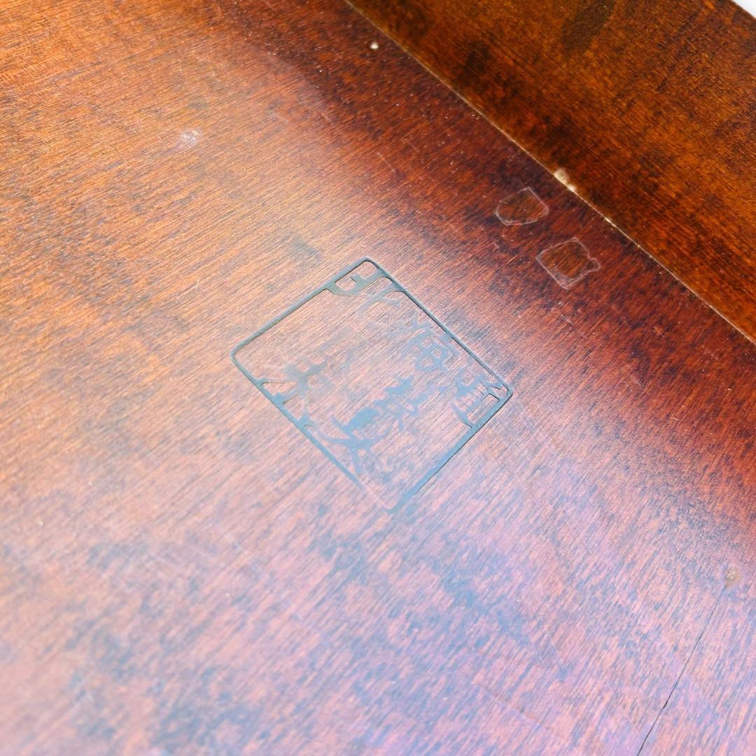 【美品】北海道民芸家具 樺桜材 ダイニングテーブル ガラス天板付き